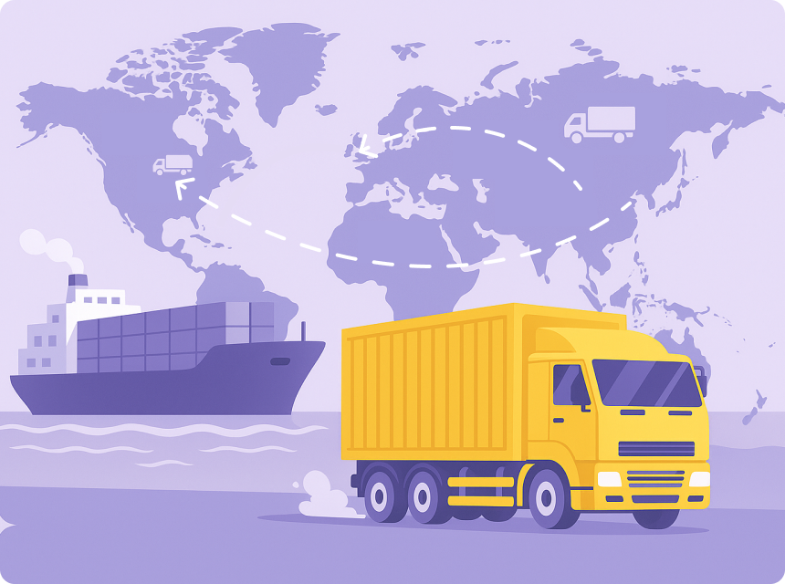 Global fulfillment illustration